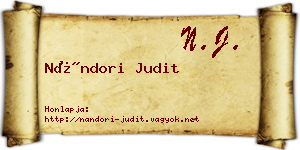 Nándori Judit névjegykártya