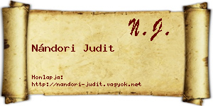 Nándori Judit névjegykártya